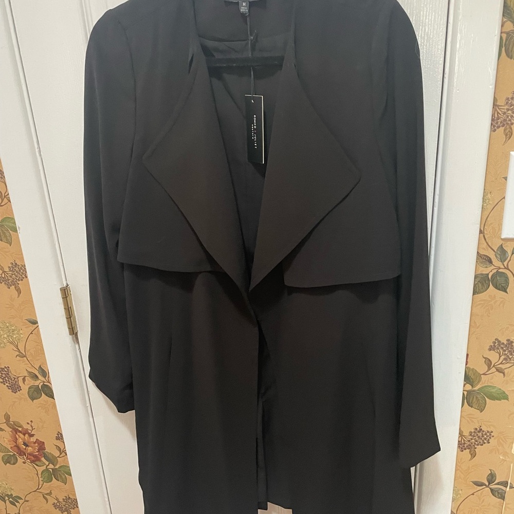 Romeo & Juliet Couture Black open front duster